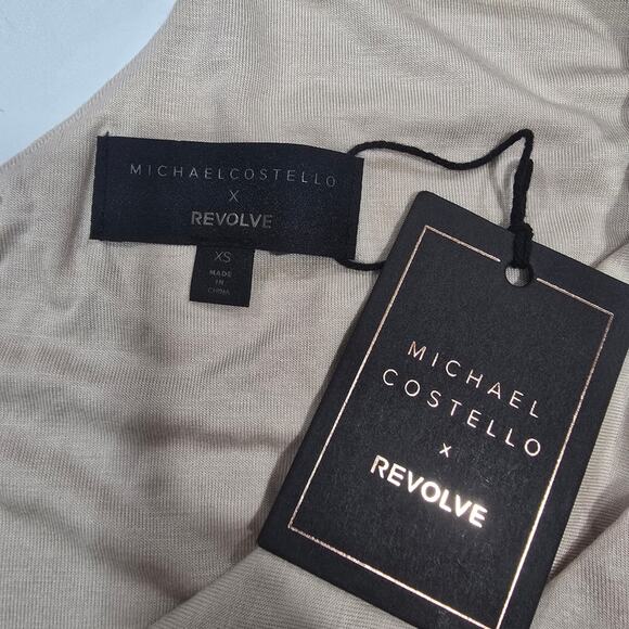 Michael Costello x REVOLVE Jada Mini Dress in Beige XS - Picture 9 of 13